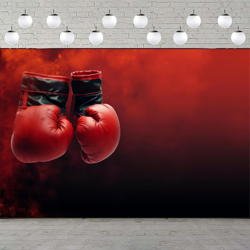 Photography Dark Cloth - Red Boxing Gloves Photography Backdrop Boxer