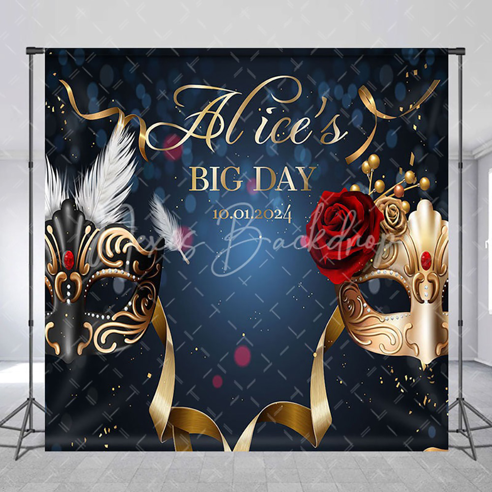 Photography Dark Cloth - Mask Black Dark Blue Custom Birthday