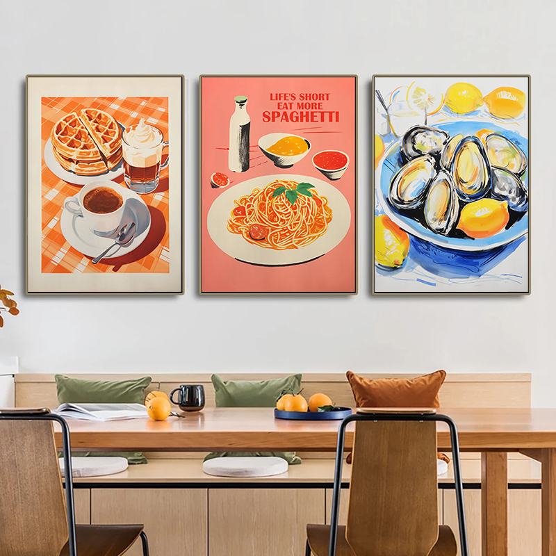 Vintage Food Poster Eggs Bacon - Photography Of Food 评论和价格