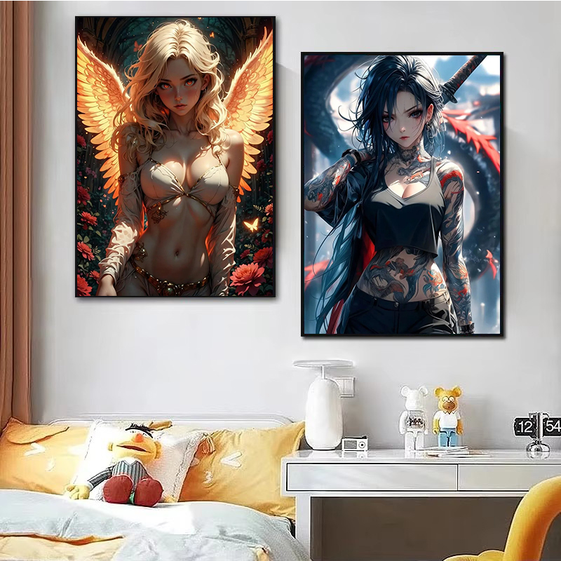 Dark Academy Sexy Angel Tattoo - Photography Dark Cloth 评论和价格